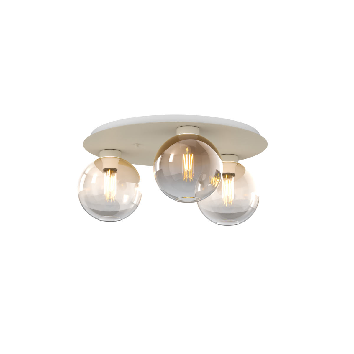 1240SA/PL3 T-AB L-LINE PLAFONIERA SABBIA 3 LUCI TONDO VETRI 2X AMBRA + 1X BRONZO