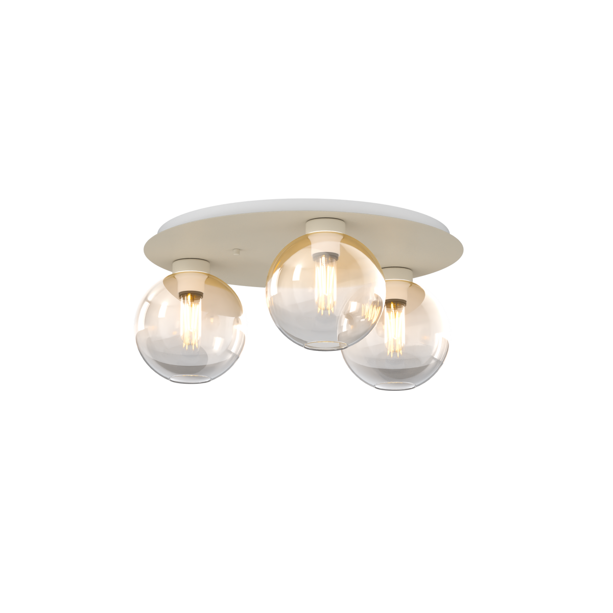 1240SA/PL3 T-AM L-LINE PLAFONIERA SABBIA 3 LUCI TONDO VETRI AMBRA