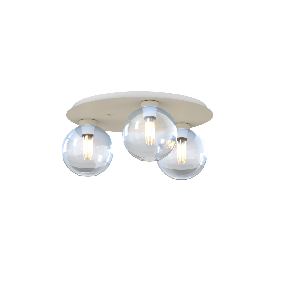 1240SA/PL3 T-BL L-LINE PLAFONIERA SABBIA 3 LUCI TONDO VETRI BLU