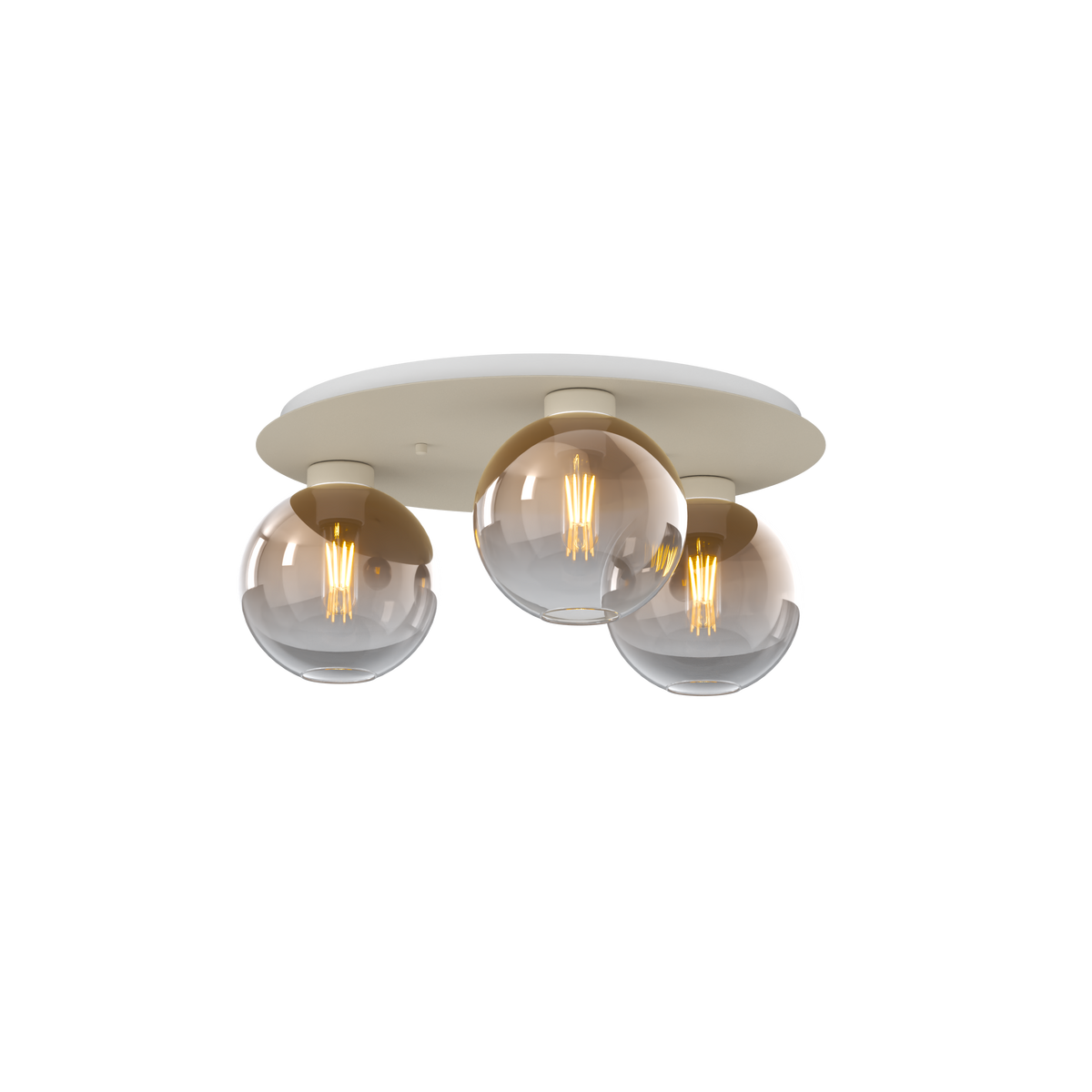 1240SA/PL3 T-BR L-LINE PLAFONIERA SABBIA 3 LUCI TONDO VETRI BRONZO