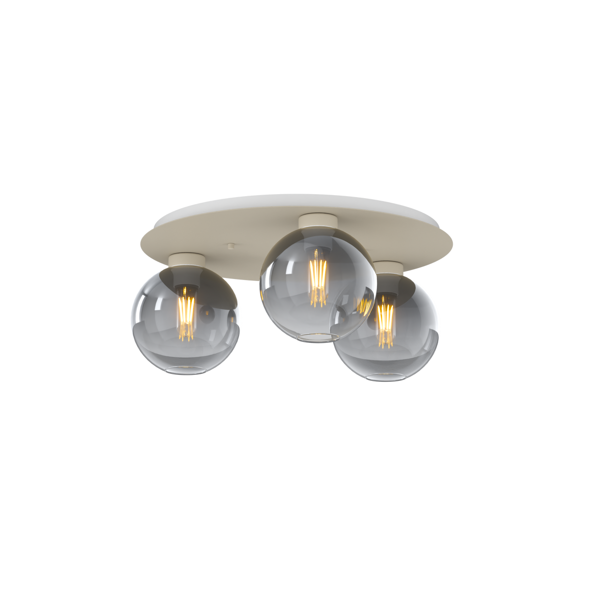 1240SA/PL3 T-FU L-LINE PLAFONIERA SABBIA 3 LUCI TONDO VETRI FUME