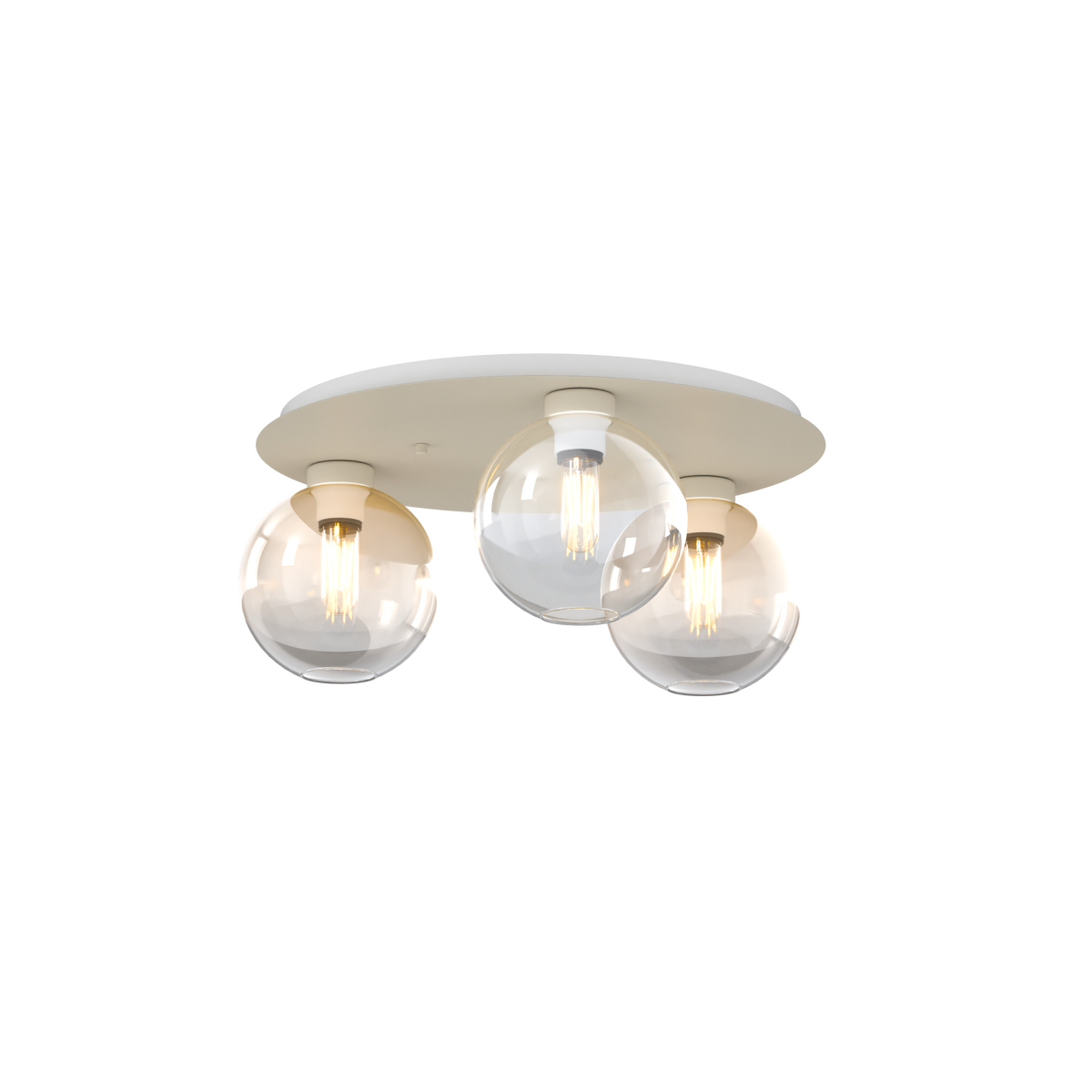 1240SA/PL3 T-TA L-LINE PLAFONIERA SABBIA 3 LUCI TONDO VETRI 1X TRASPARENTE + 2X AMBRA