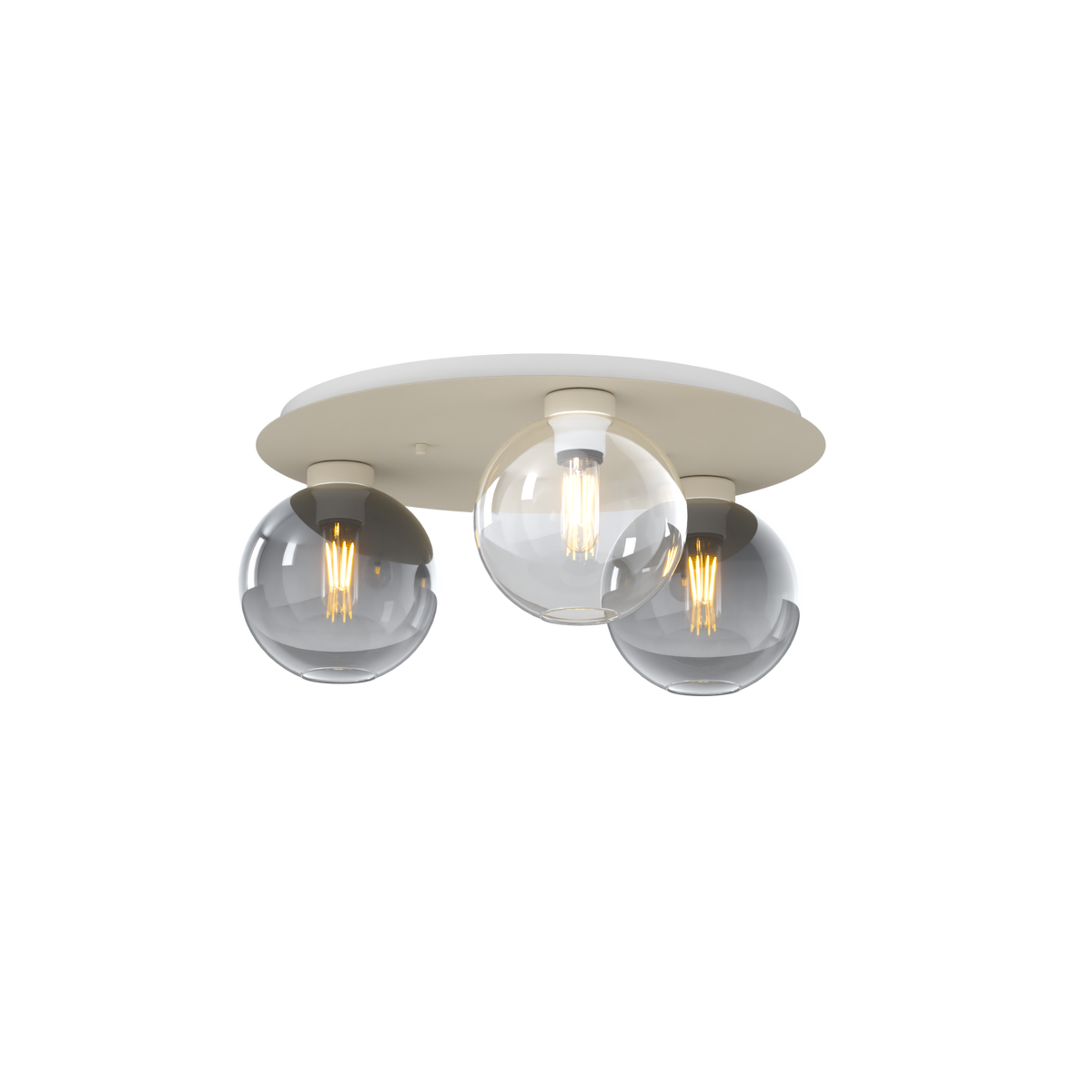1240SA/PL3 T-TF L-LINE PLAFONIERA SABBIA 3 LUCI TONDO VETRI 1X TRASPERENTE + 2X FUME