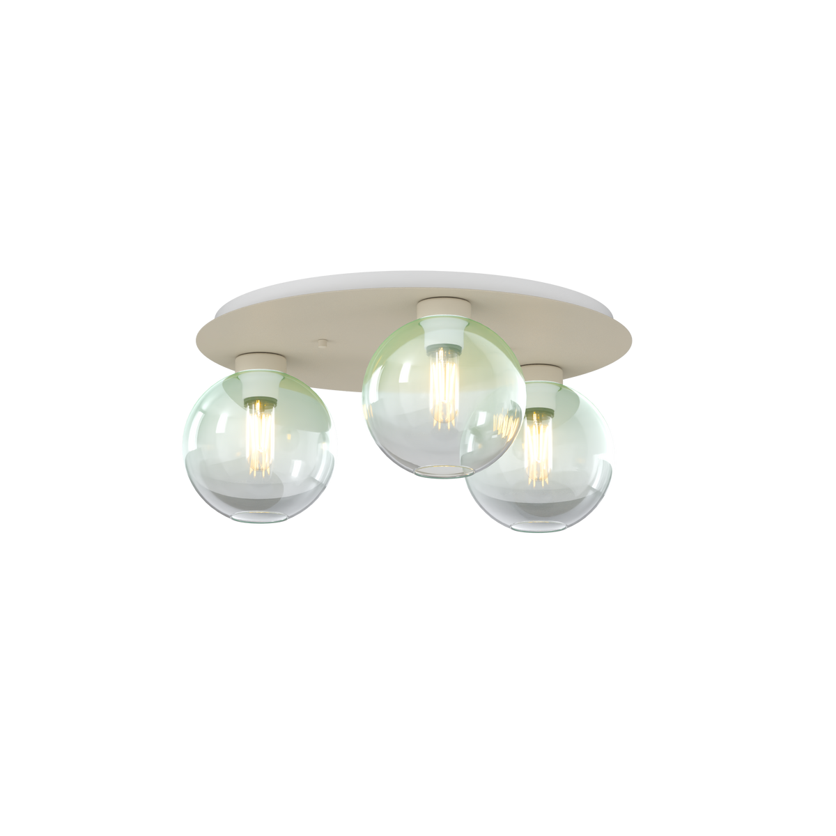 1240SA/PL3 T-VE L-LINE PLAFONIERA SABBIA 3 LUCI TONDO VETRI VERDE