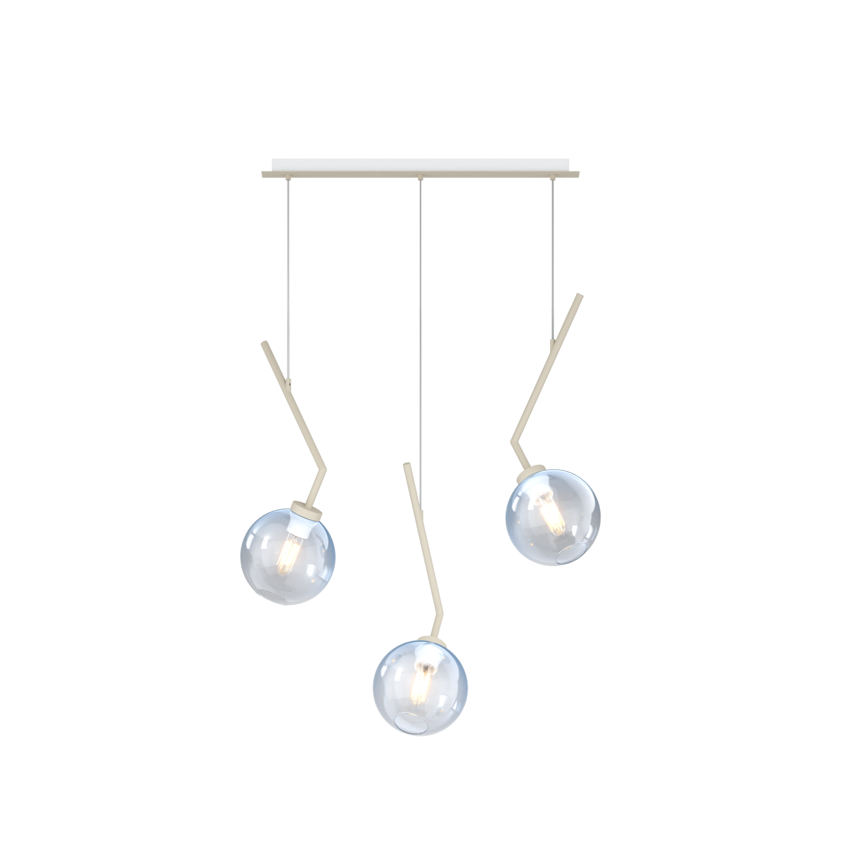 1240SA/S3 R-BL L-LINE SOSP. SABBIA 3 LUCI RETTANGOLARE VETRI BLU