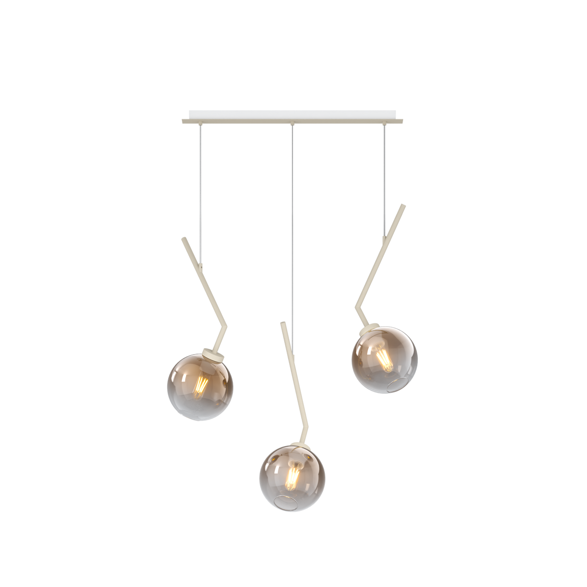 1240SA/S3 R-BR L-LINE SOSP. SABBIA 3 LUCI RETTANGOLARE VETRI BRONZO