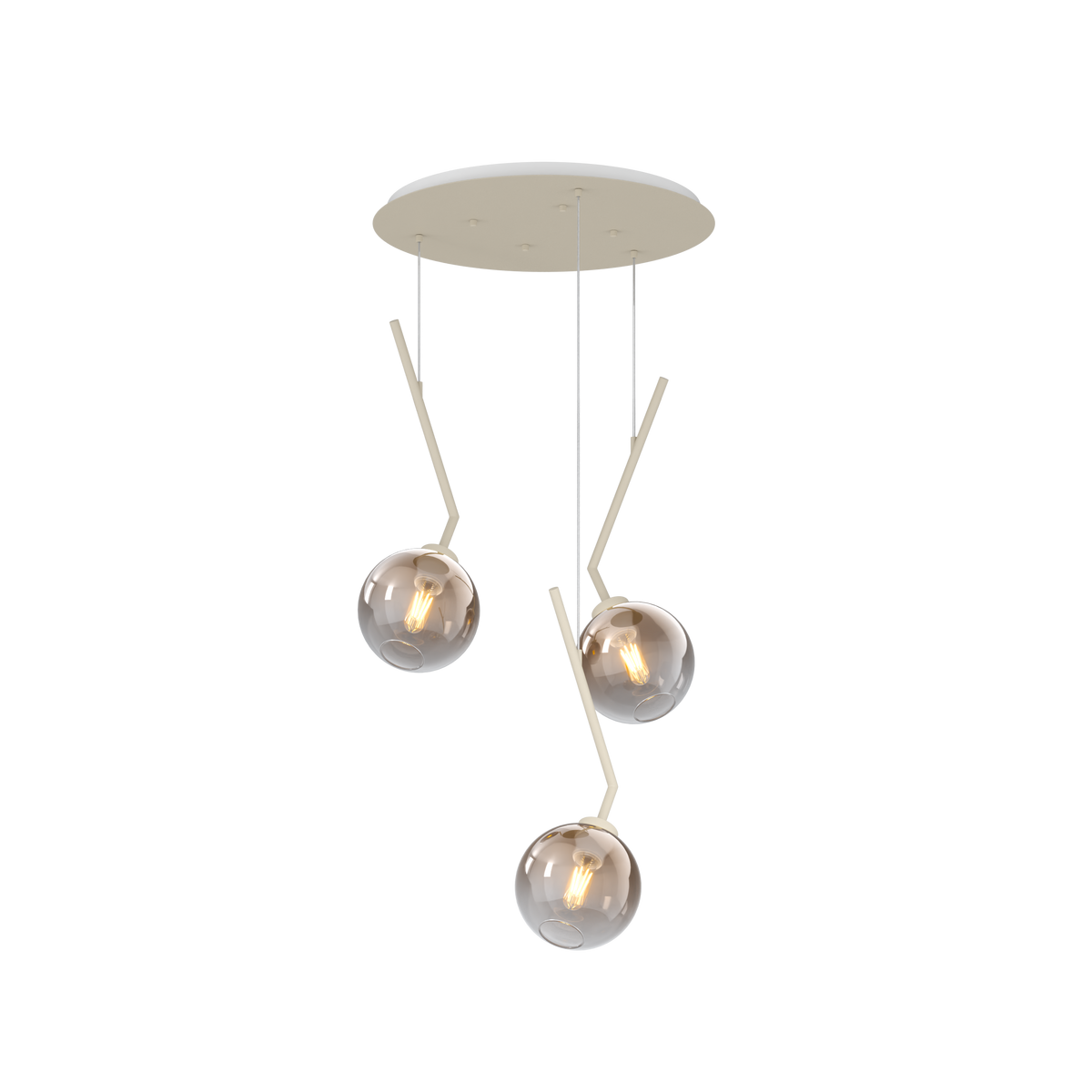 1240SA/S3 T-BR L-LINE SOSP. SABBIA 3 LUCI TONDO VETRI BRONZO