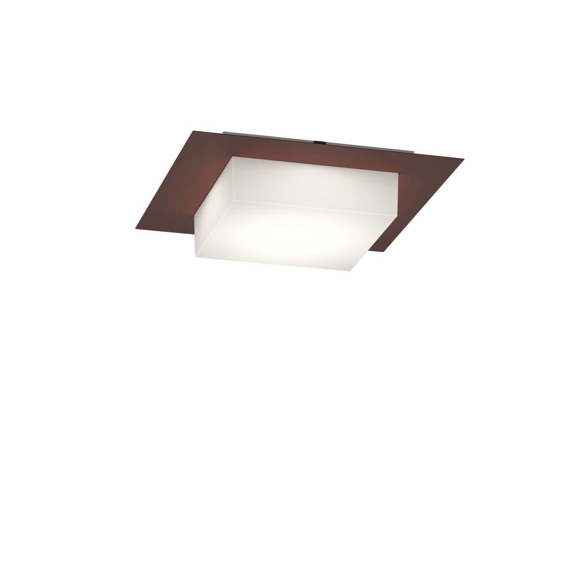 MIAMI PLUS/Q-CO MIAMI PLUS APPLIQUE/PLAFONIERA QUADRA 35CM. 4 LUCI CORTEN IP54 GX53 NON INCLUSE
