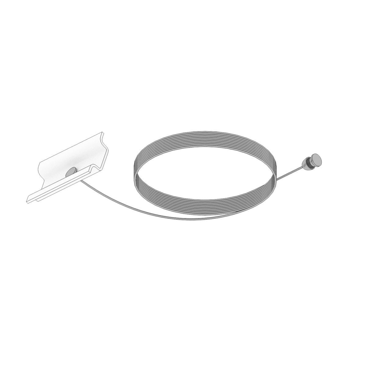 MONO/CS-BI MONO CAVO ACCIAIO SOSP. 200CM. + STAFFA BINARIO BIANCO