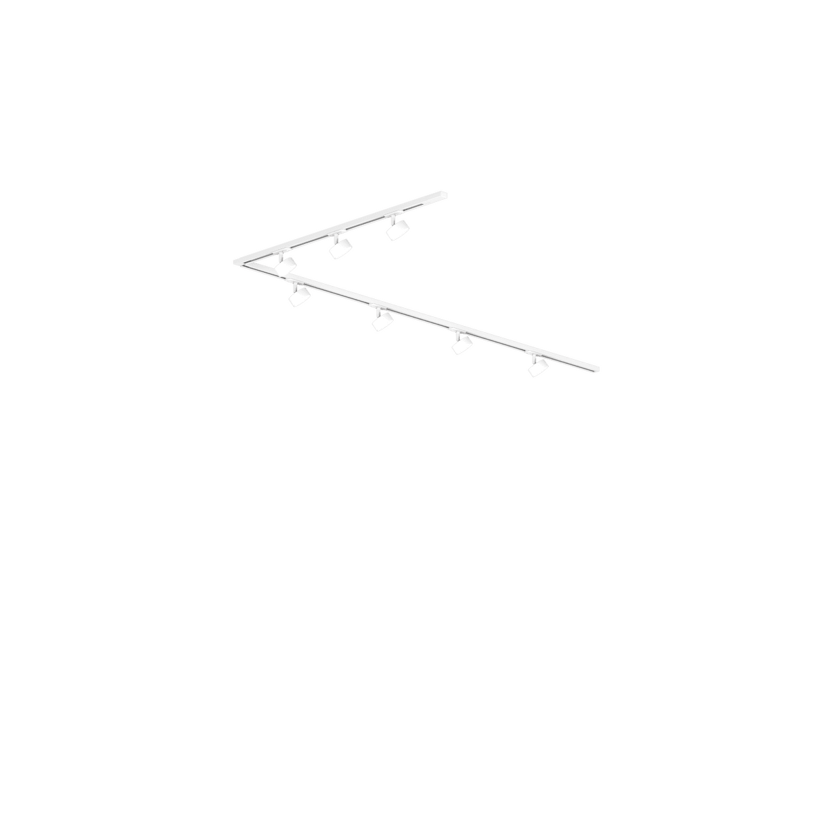 MONO/NEMOKIT-300L-BI MONO KIT BINARIO BIANCO 300 CM. (200 + GIUNTO AD 'L' + 100 CM) + 7 PZ. FARETTO NEMO BIANCO