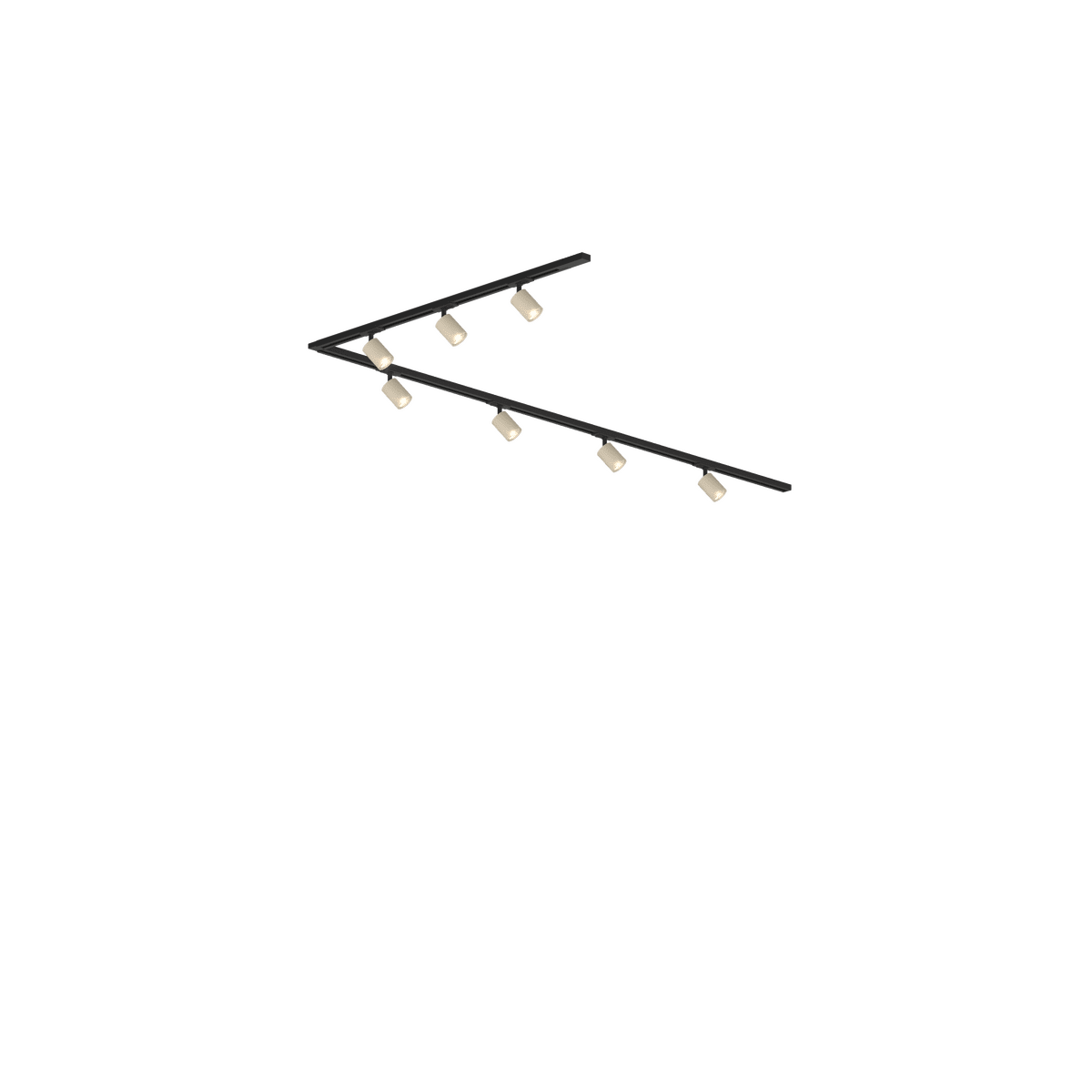 MONO/YARIKIT-300L-SA MONO KIT BINARIO NERO 300 CM. (200 + GIUNTO AD 'L' + 100 CM) + 7 PZ. FARETTO YARI SABBIA