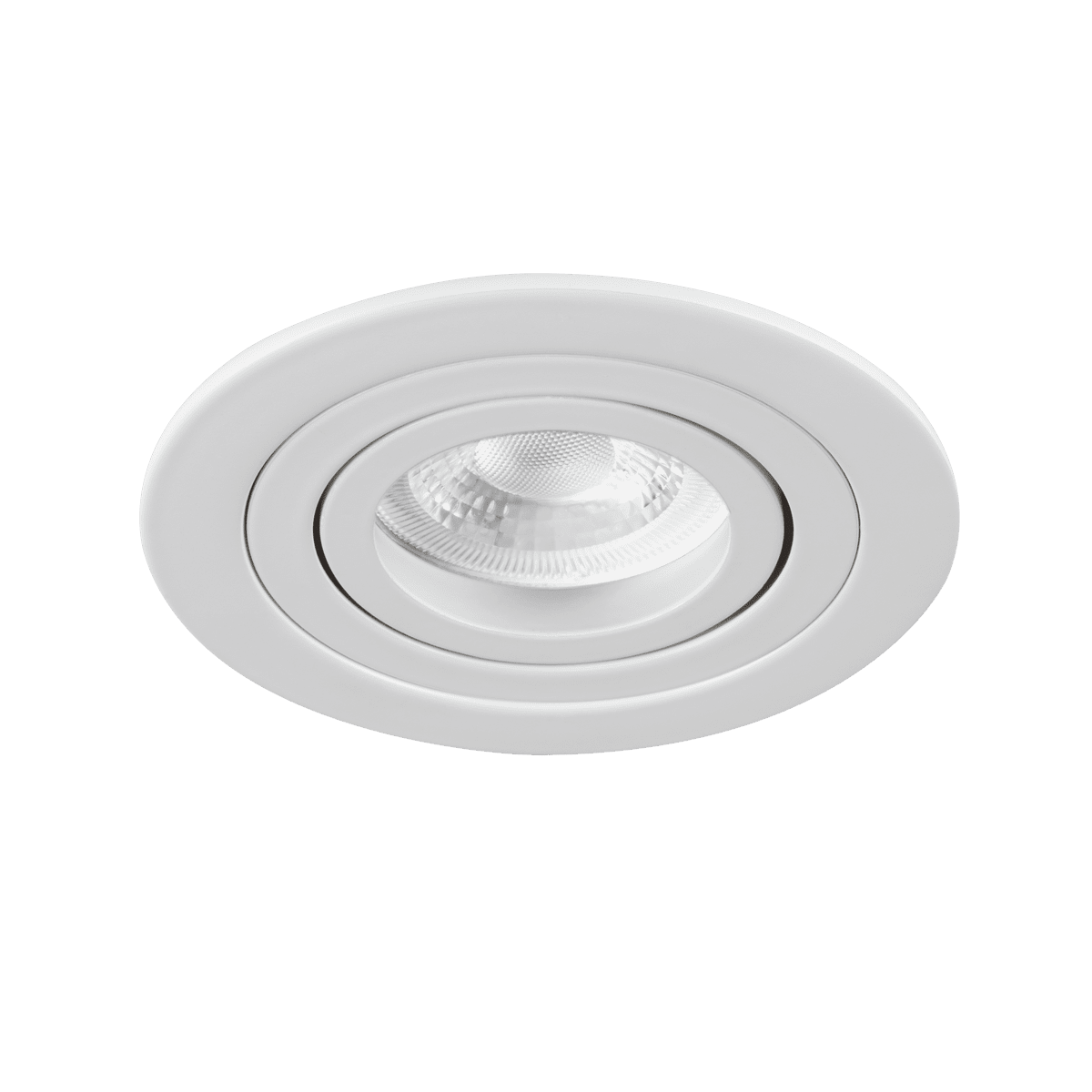 FARETTO INCASSO IP20 ORIENTABILE TONDO BIANCO OPACO CON PORTALAMPADA GU10