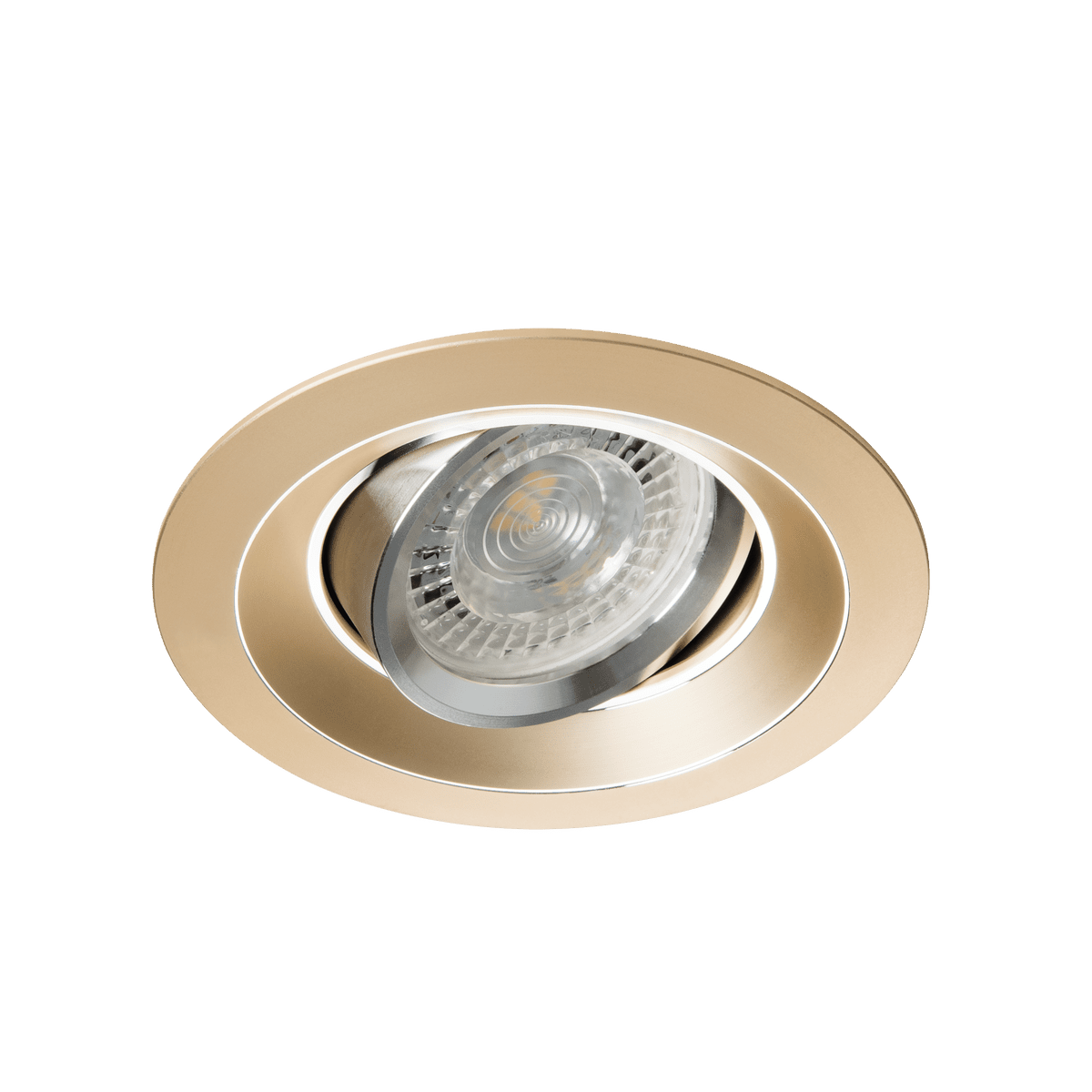 FARETTO INCASSO IP20 ORIENTABILE TONDO ORO ANODIZZATO CON PORTALAMPADA GU10