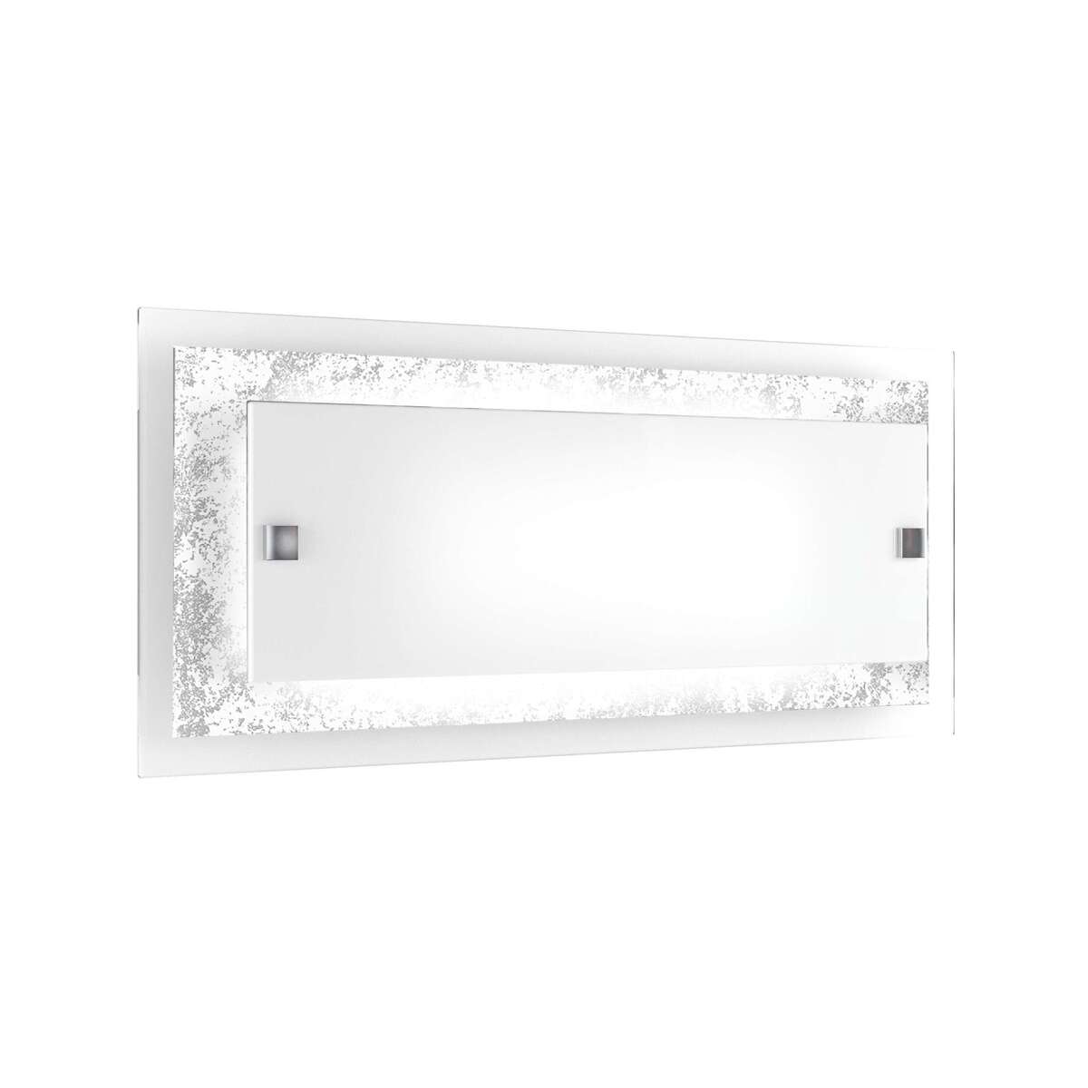 1087/AG-FA TRAY APPLIQUE GRANDE 2 LUCI FOGLIA ARGENTO