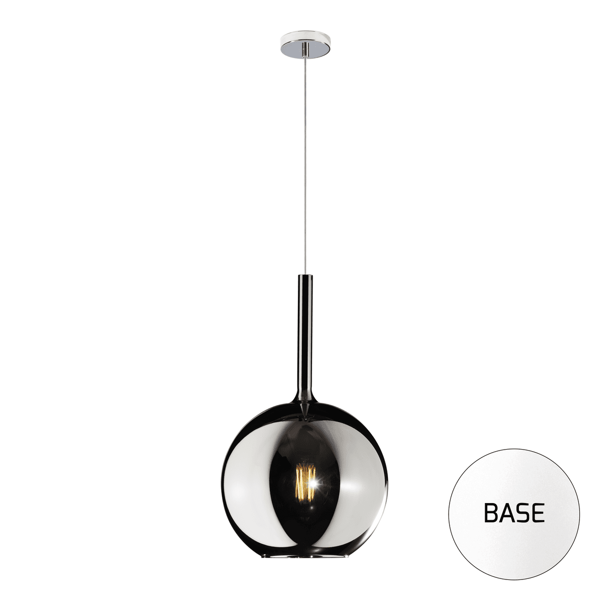 1155BI/SG-CR FUTURE SOSP. BIANCO 1 LUCE GRANDE CROMO