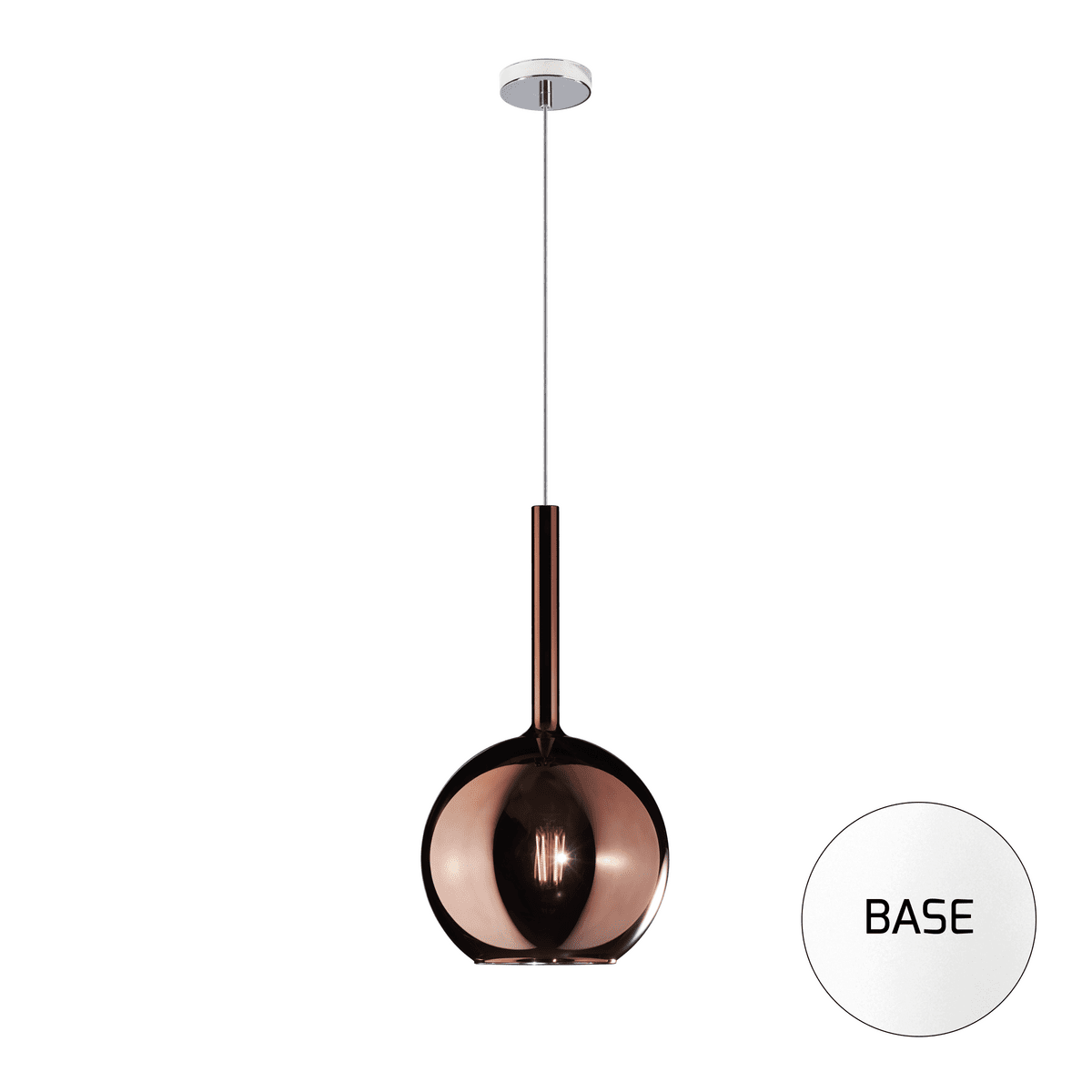 1155BI/SM-RA FUTURE SOSP. BIANCO 1 LUCE MEDIA RAME