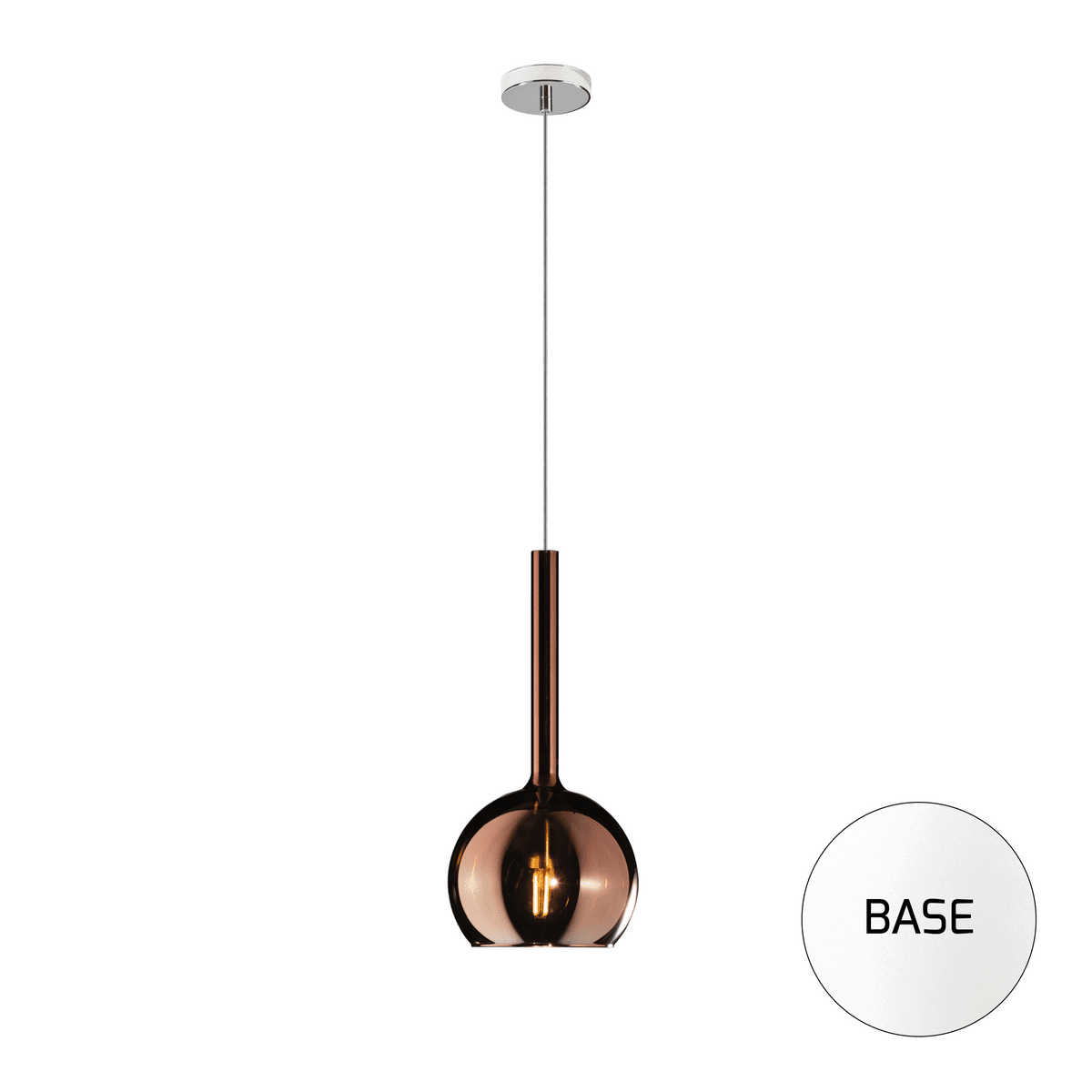 1155BI/SP-RA FUTURE SOSP. BIANCO 1 LUCE PICCOLA RAME