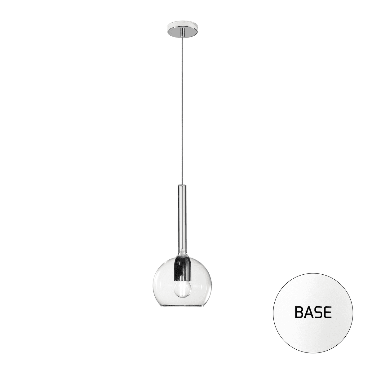 1155BI/SP-TR FUTURE SOSP. BIANCO 1 LUCE PICCOLA TRASPARENTE