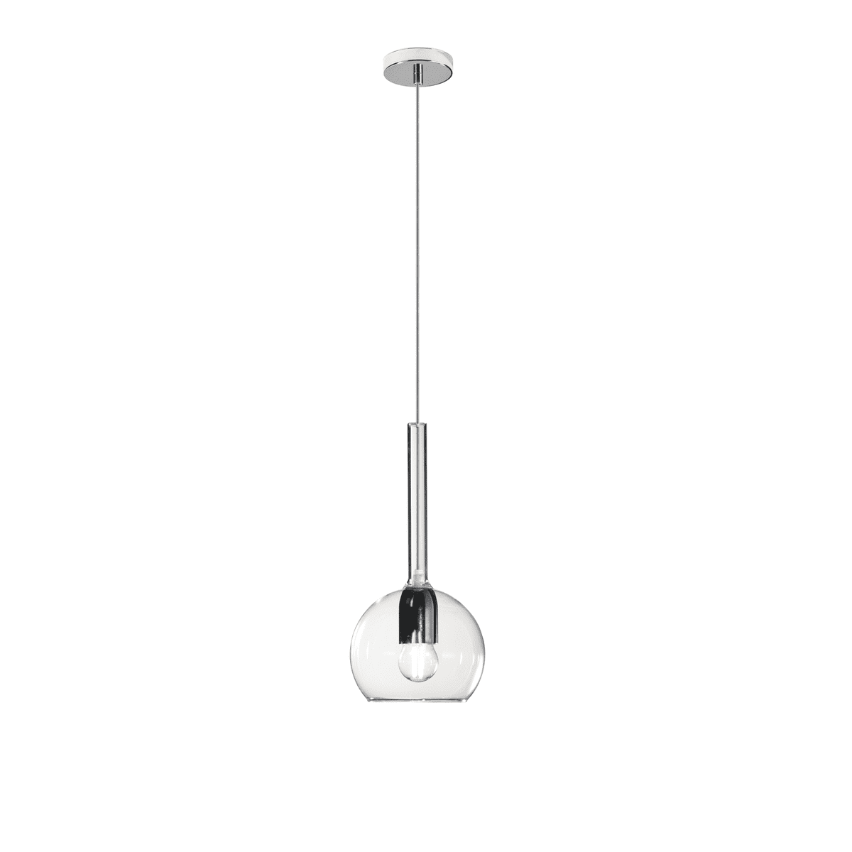 1155CR/SP-TR FUTURE SOSP. CROMO 1 LUCE PICCOLA TRASPARENTE