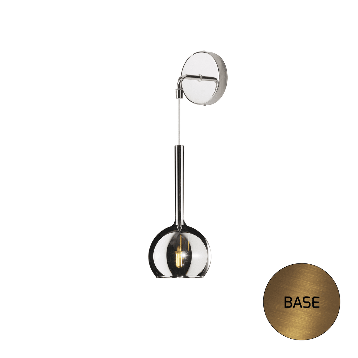 1155OS/A-CR FUTURE APPLIQUE OTTONE SAT. 1 LUCE PICCOLA VETRO CROMO