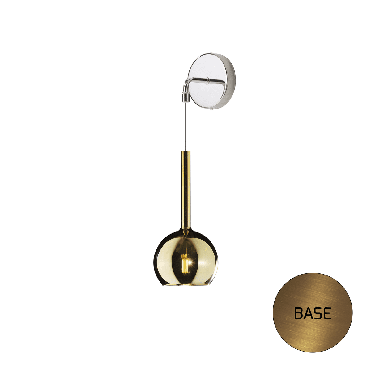 1155OS/A-OR FUTURE APPLIQUE OTTONE SAT. 1 LUCE PICCOLA VETRO ORO