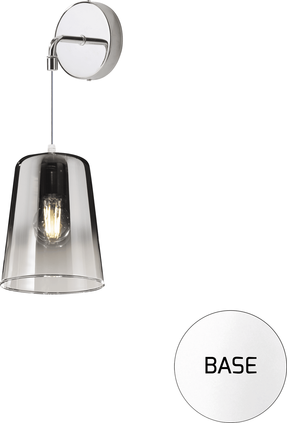 SHADED APPLIQUE BIANCO REGOLABILE 1 LUCE CROMO