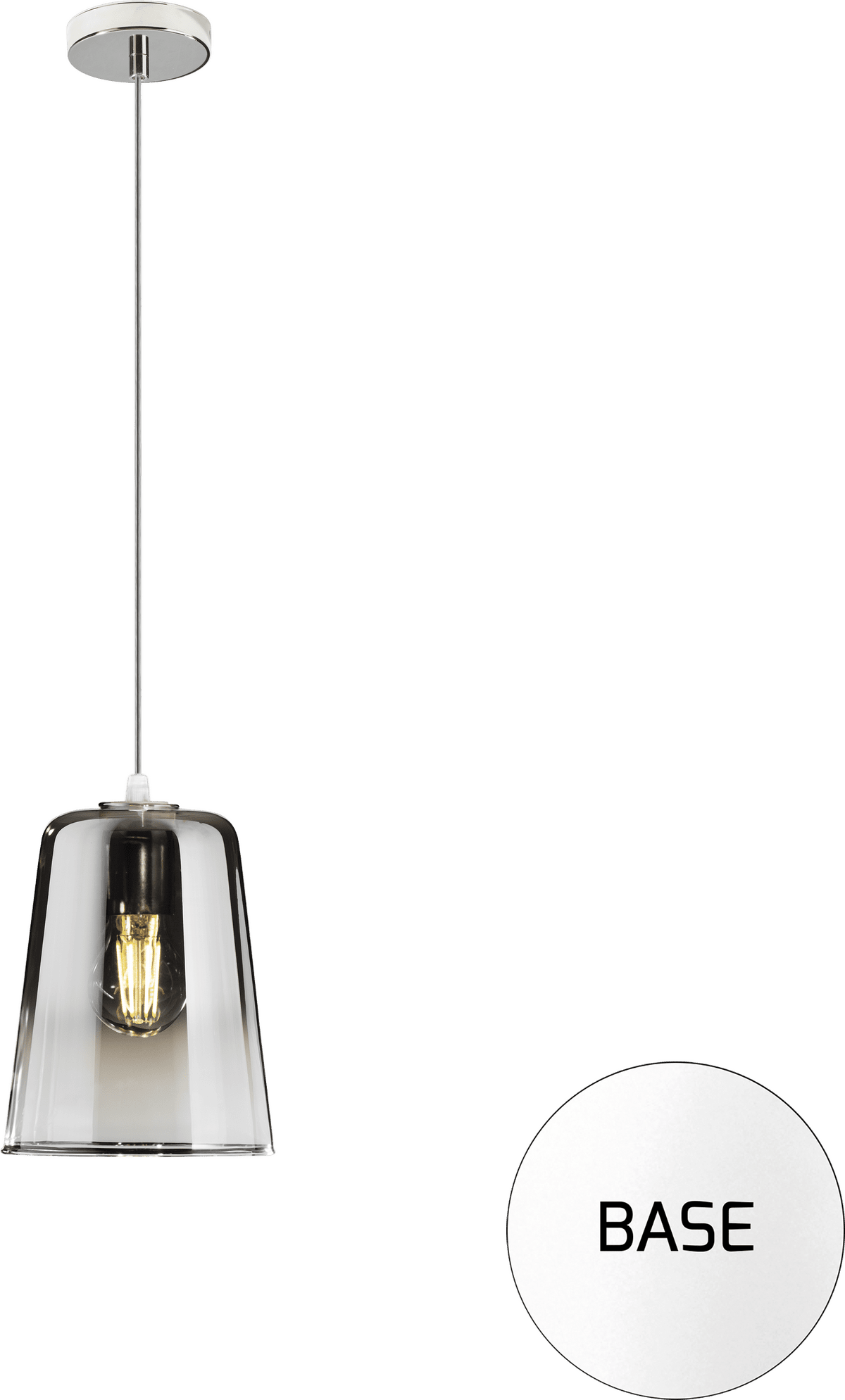 1164BI/S1-CR SHADED SOSP. BIANCO 1 LUCE CROMO