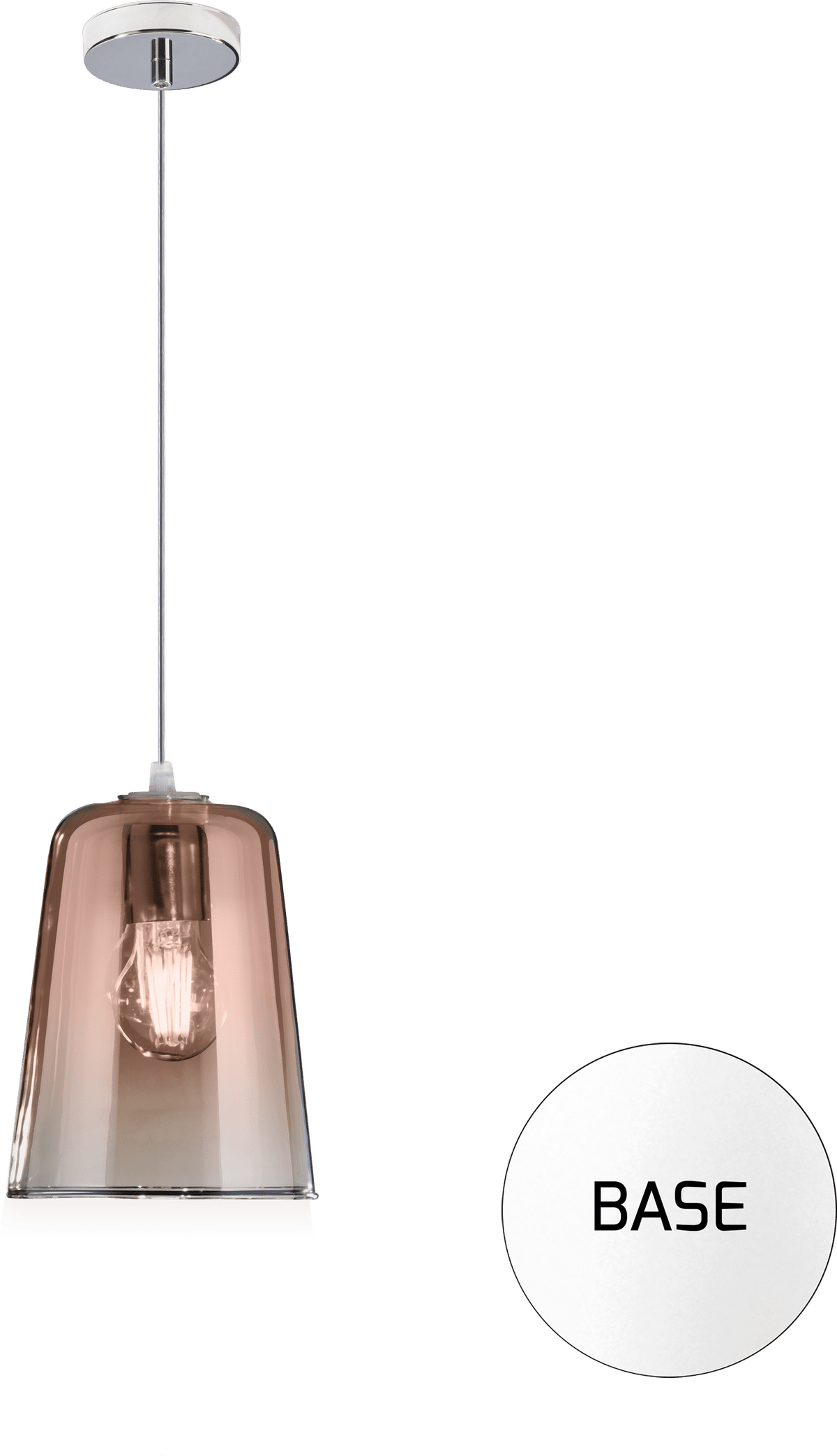 1164BI/S1-RA SHADED SOSP. BIANCO 1 LUCE RAME