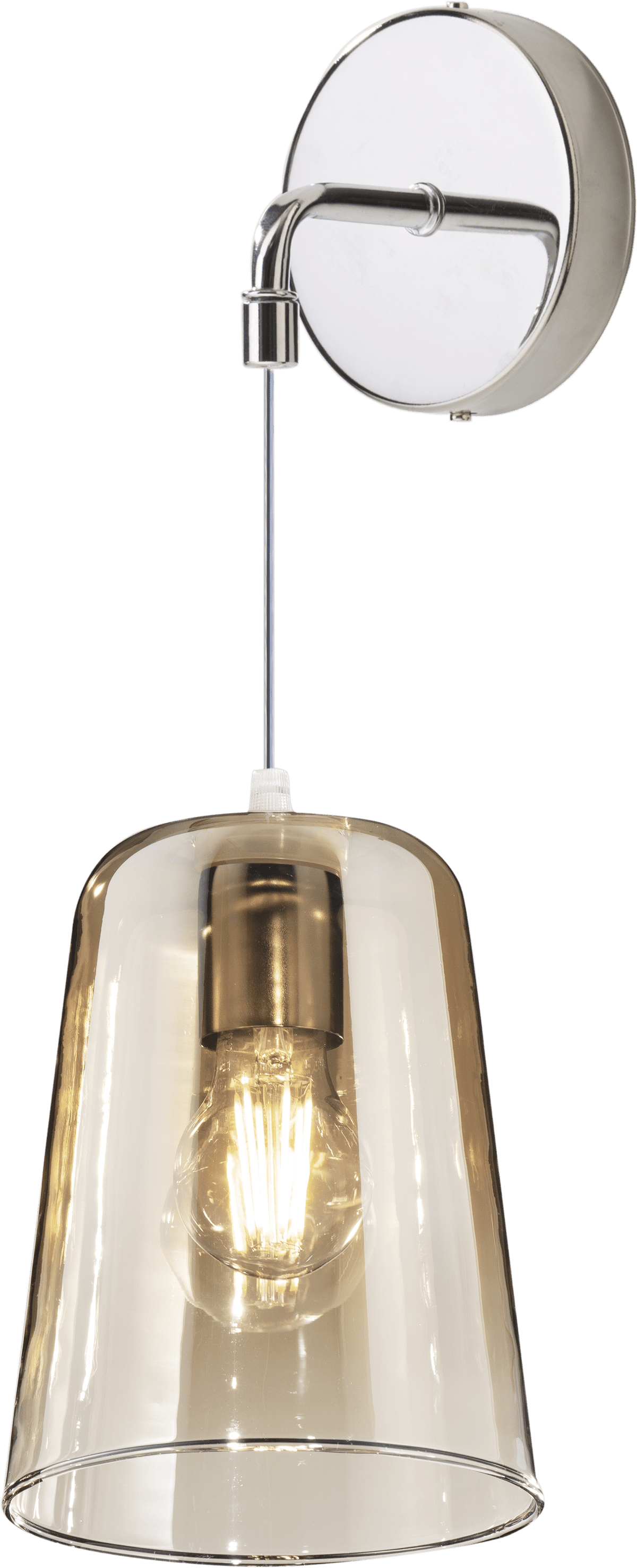1164CR/A-AM SHADED APPLIQUE CROMO REGOLABILE 1 LUCE AMBRA