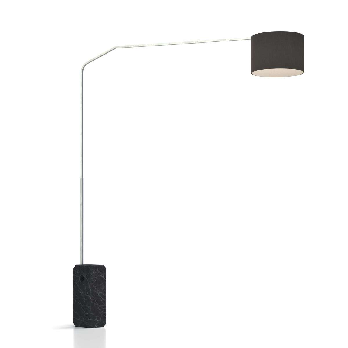 SLOPE PIANTANA 1188 TUBO DOPPIA CURVA - BASE PARALLELEPIPEDO NERO - DIFFUSORE CILINDRICO NERO