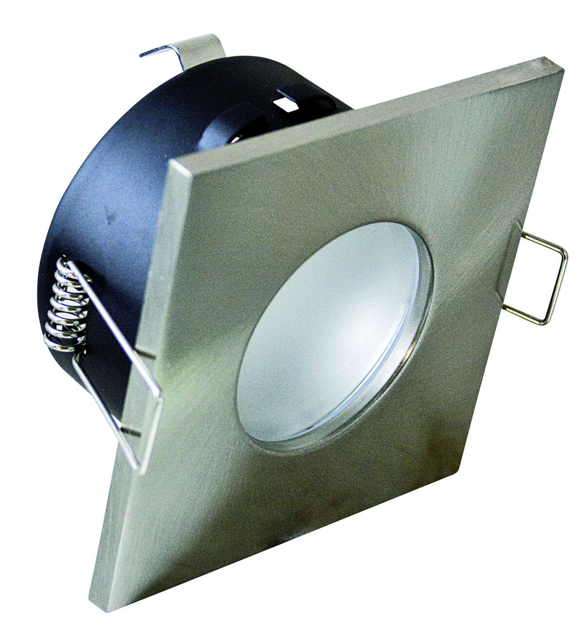 FARETTO INCASSO BATH IP65 FISSO QUADRO NICHEL SATINATO CON PORTALAMPADA GU10