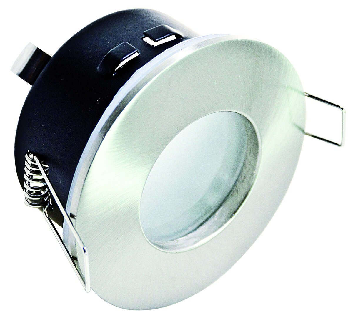 FARETTO INCASSO BATH IP65 FISSO TONDO NICHEL SATINATO CON PORTALAMPADA GU10