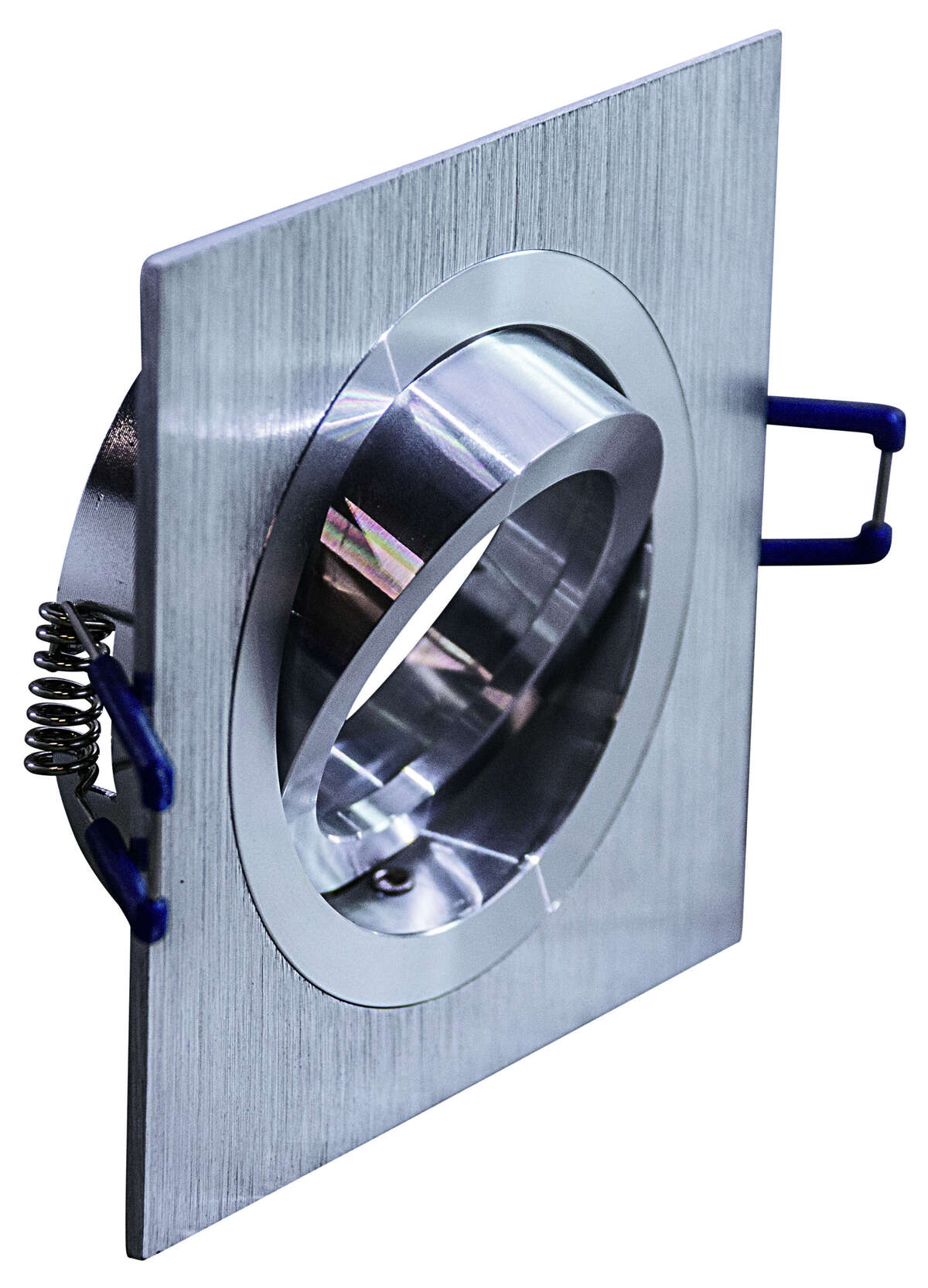 FARETTO INCASSO TOY IP20 ORIENTABILE QUADRO IN ALLUMINIO SATINATO CON PORTALAMPADA GU10